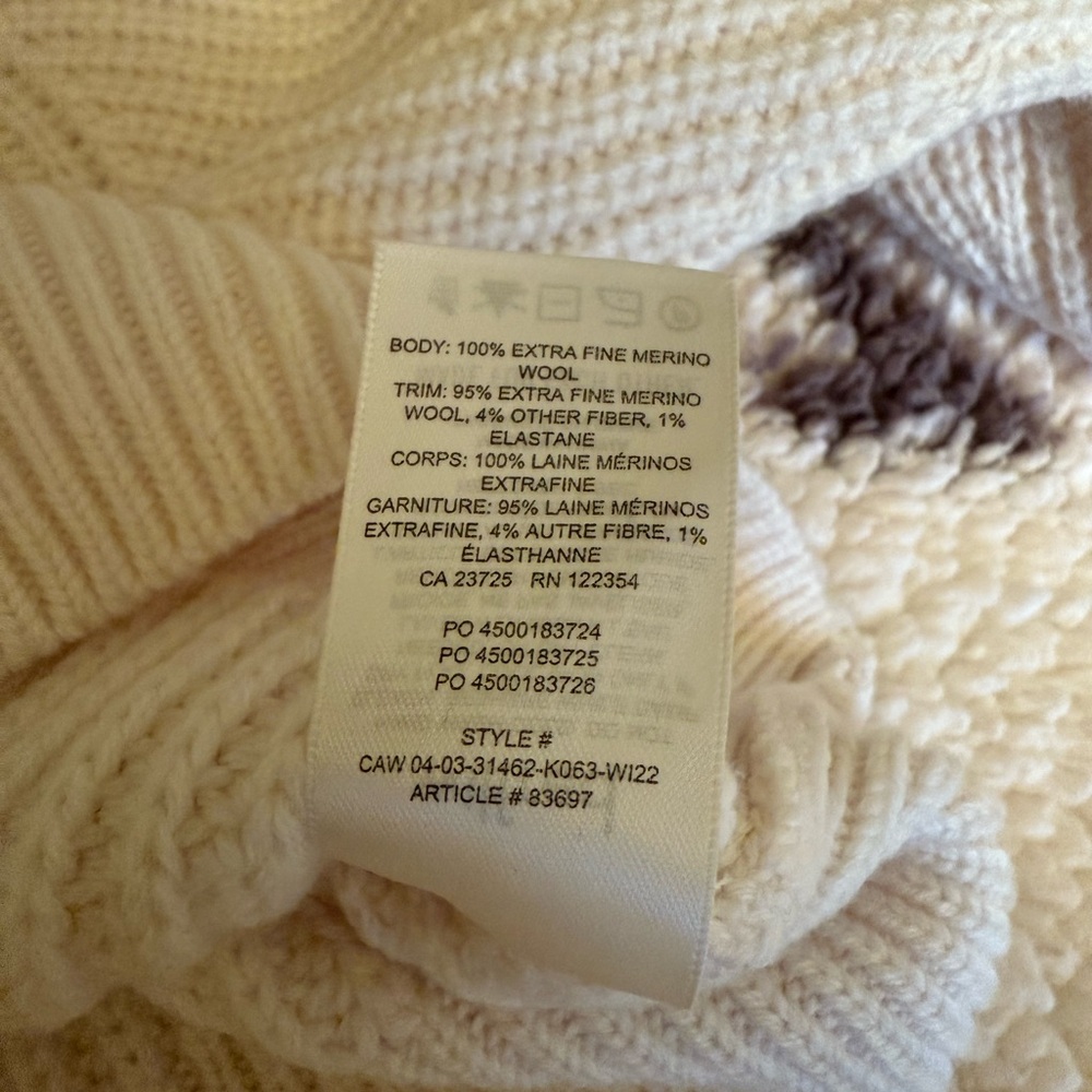 Wilfred Merino Wool Cropped Cream Cowl Neck Sweater Size XL - Picture 4 of 9